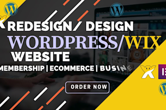 design revamp wordpress website, wordpress landing page, wix membership website