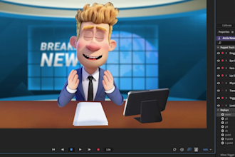 vtuber puppet style news anchor for social media