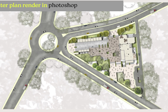 creatively render site, master, and floor plans in photoshop
