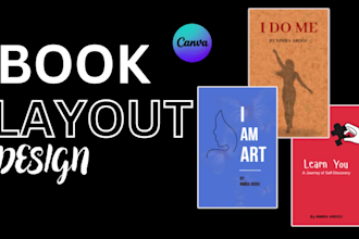 do book formatting, canva book layout and cover design