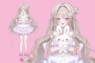 draw male and female 2d vtuber live2d rigging expression vtuber outfit pngtuber