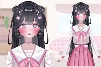 draw custom live 2d vtuber model, live 2d rigging, vtuber commission