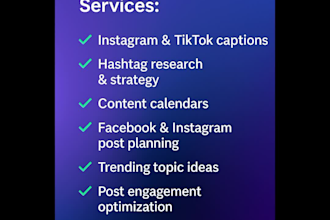 write engaging social media captions and content plans
