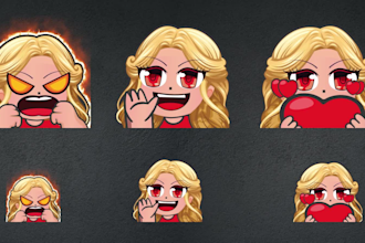 make the twitch chibi emotes low price and high quality for twitch, kick