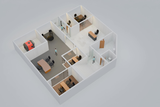 design a 3d floor plan layout with realistic visualization and high quality