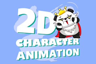 design 2d character loop gif animation