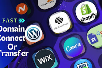 quickly connect your domain to shopify, canva ,googlesite, squarespace, wix