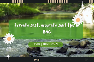 transcribe or add subtitles in hindi, punjabi, or english
