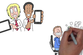 create a custom whiteboard animation explainer doodle video in 24 hours