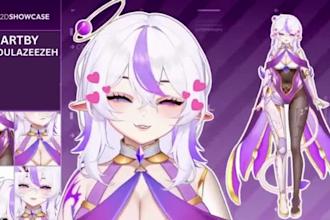draw and rig male female live 2d vtuber model live2d anime art vtuber rigging