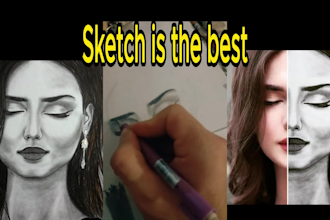 draw hyper realistic portraits, sketching, pencil drawings, painting, product