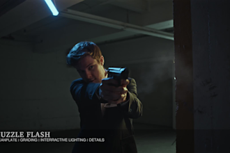 create realistics and cinematographics muzzle flashes