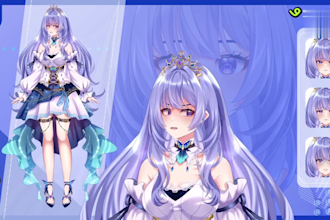 design live2d vtuber model, 2d vtuber model, vtuber rigging, character model