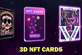 create 3d cards and coins nft animation