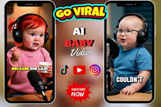 create viral ai baby podcast videos ai talking baby ur look like baby version