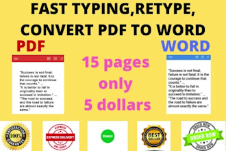 do fast typing job to retype pdf scanned PDF