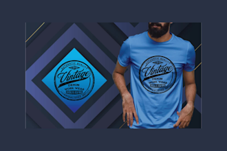 design a vintage retro t shirt with a custom typography