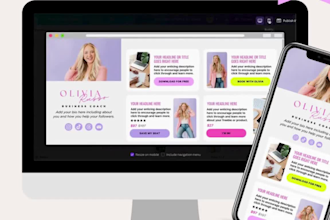 build simple german link in bio landing page in carrd or canva