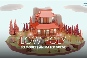 create stylized 3d buildings with props for games, apps and projects