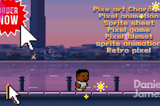 indie pixel character, pixel sprite animation, 2d retro game art, pixel game art