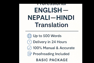 professionally translate english,nepali and hindi accurately