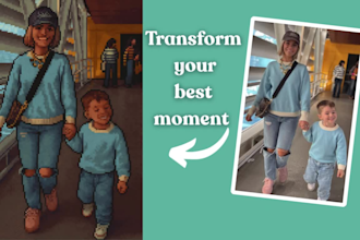 draw a custom pixel art portrait of you or your family