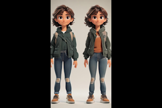 create 3d pixer style cartoon ai art illustration, book cover with midjourney