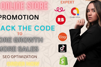 boost shopify sales, etsy shop promotion, organic website traffic, etsy ads