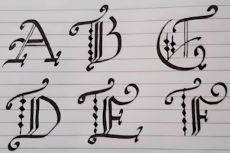 design a professional logo in old english calligraphic font