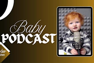 produce ai baby podcast with animated baby speech
