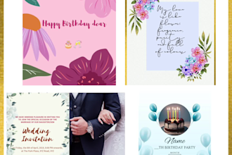 design custom greeting cards, birthday,invitation card