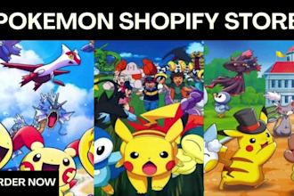 design pokemon shopify store pokemon card tcg card trading card pokemon website