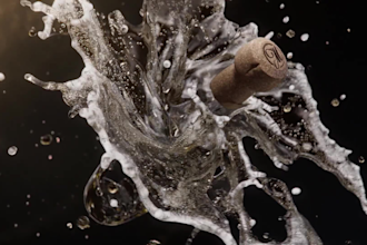 make hyper realistic 3d water simulation, 3d product animation, commercial video
