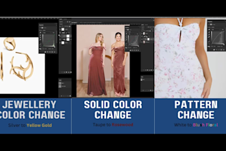 do professionally color correction, color and pattern change