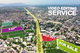 create professional real estate video with animated land mapping