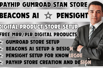 do stan store design, beacons ai, payhip, gumroad, pensight,stan store marketing
