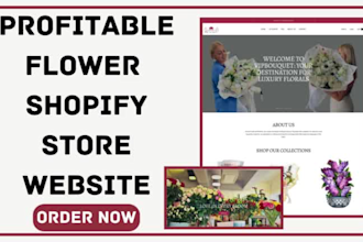 design flower shops events planning gift shop shopify store gardening website