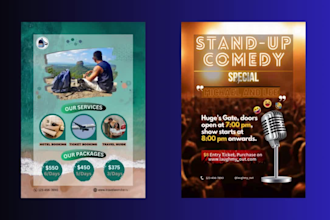 design travel flyer, food poster or music flyer in 24 hours