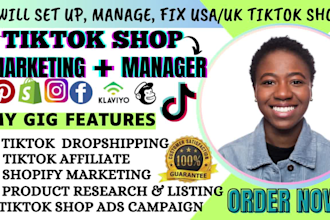 setup USA tiktok shop tiktok shop ads, tiktok shop manager tiktok dropshipping