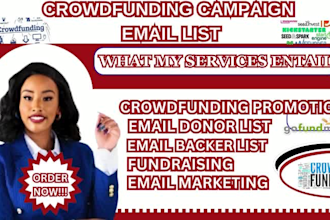 provide real backers and donors list for gofundme kickstarter indiegogo campaign