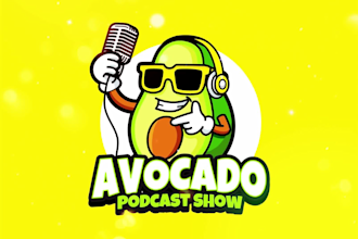 create caricature cute custom podcast logo and artwork
