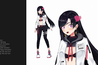 create 2d vtuber live2d model rigging table top live2d model anime live2d vtuber