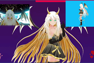 do live2d 3d, chibi anime vtuber character vrchart avatar model, pngtuber nsfw