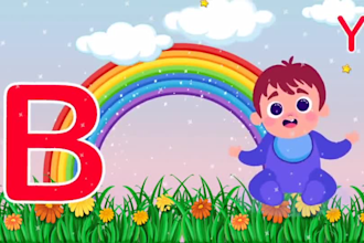 produce 2d animation, fast learning kids educational videos for youtube in 24hrs