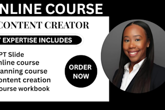 do ebook online course content, lesson plan, udemy course video course creation