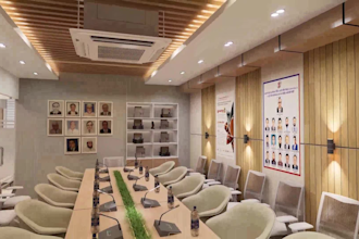 design office and  home interior with 3d rendering and layout
