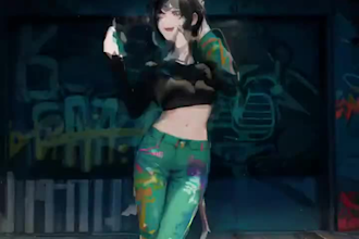 be your female comic dance video cinemograph cozy anime and streaming character