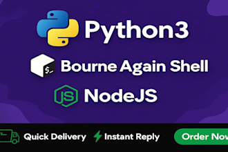 do python projects, nodejs, scripts, build bots, web crawlers, django