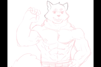 draw bara furry anthro character