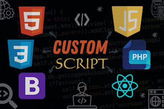 write custom HTML, CSS, bootstrap, javascript jquery and PHP